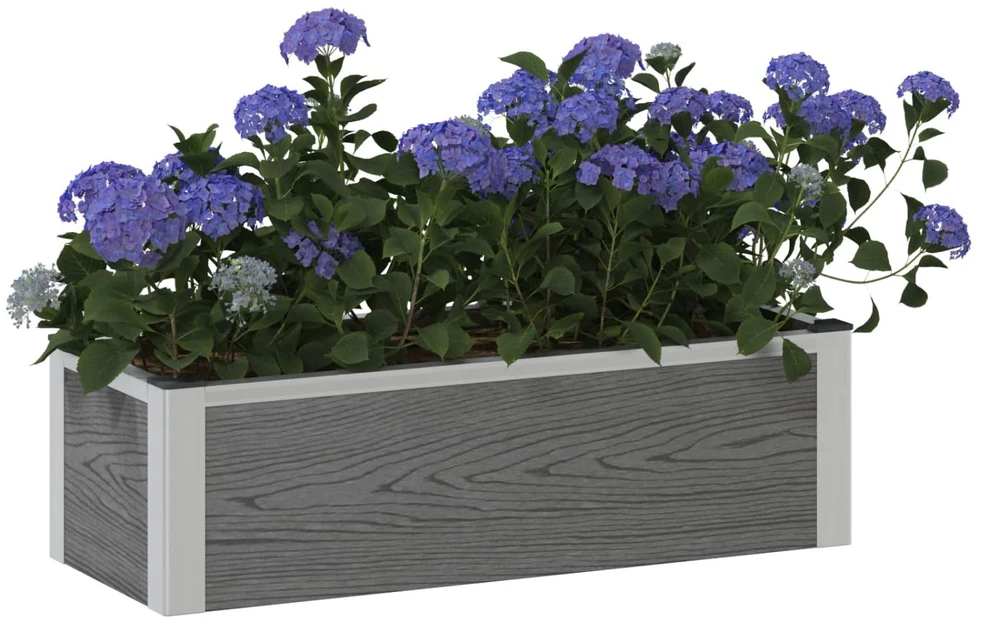 Paaukštinta sodo lova Pilka 75 x 30 x 22 cm WPC ir aliuminis