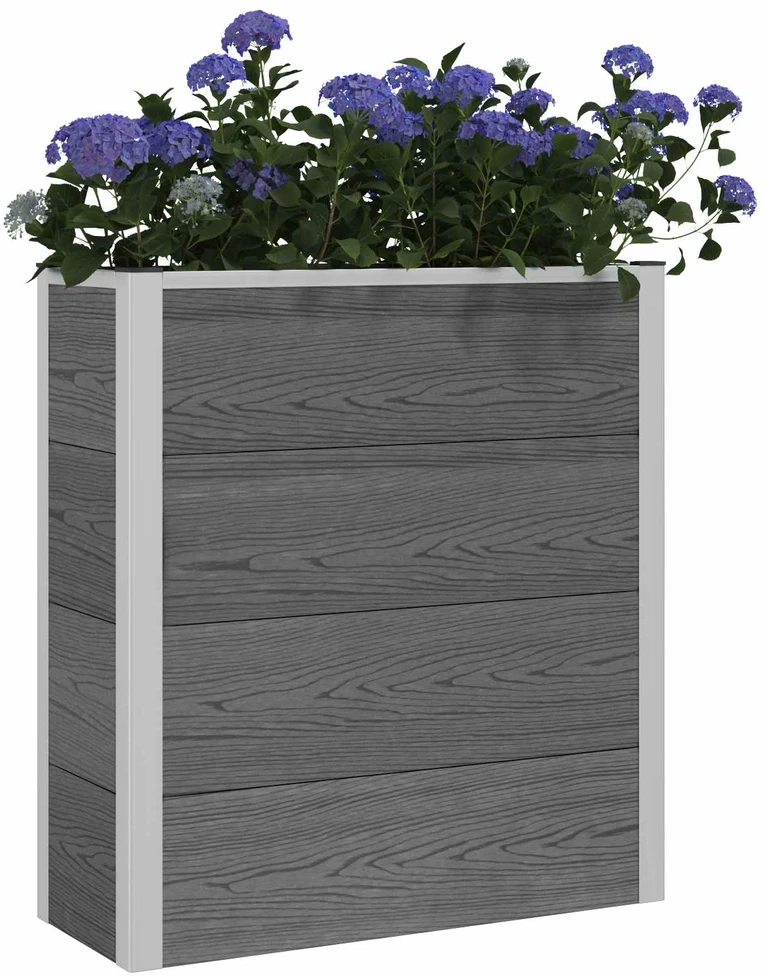 Paaukštinta sodo lova Pilka 75 x 30 x 82 cm WPC ir aliuminis