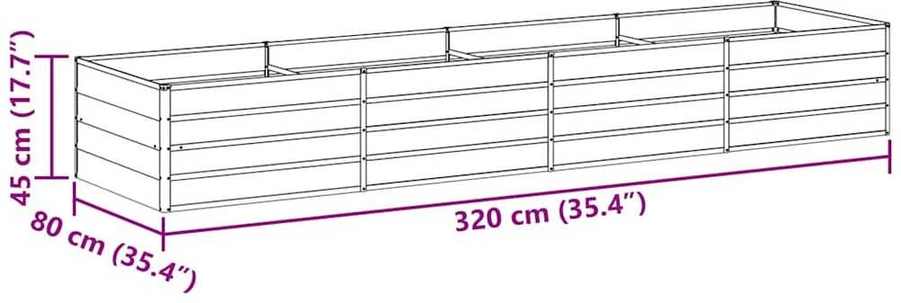 Paaukštinta sodo lova Šviesiai rudas 320 x 80 x 45 cm