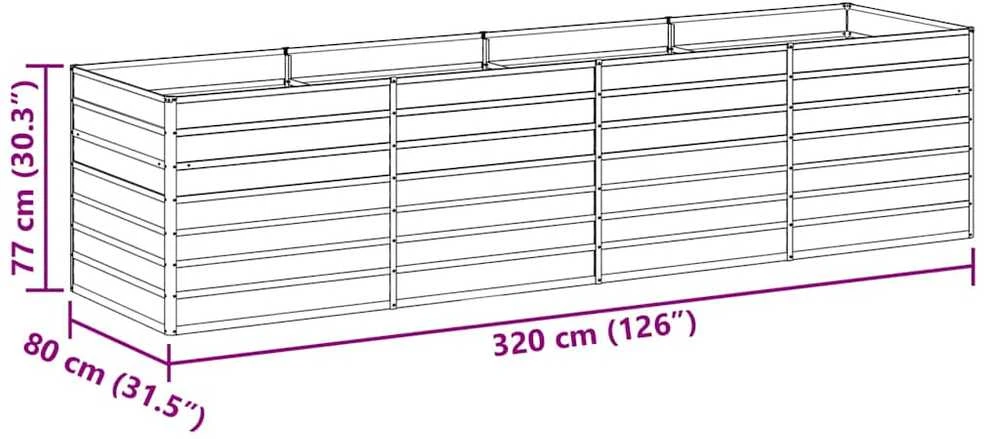 Paaukštinta sodo lova Šviesiai rudas 320 x 80 x 77 cm
