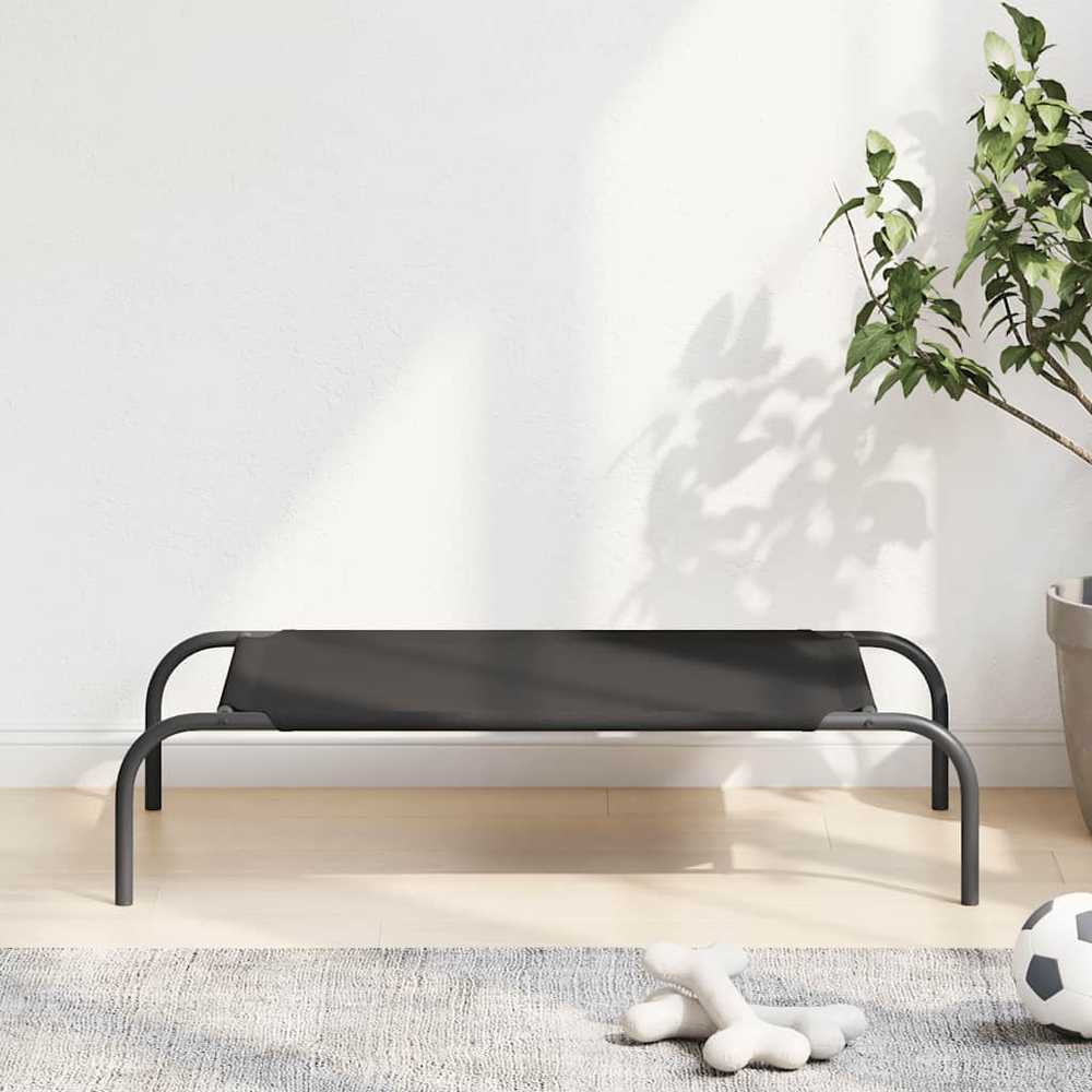 paaukštinta šunų lova juoda 90x50x20 cm Oksfordo audinys