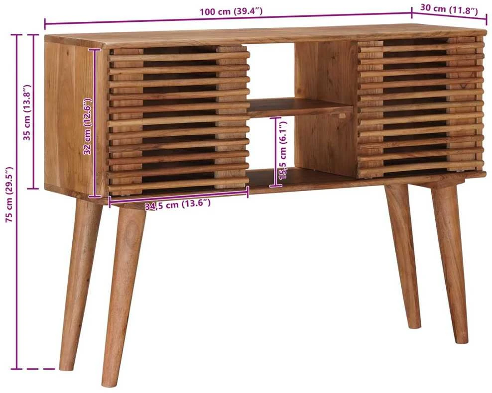 Rankų darbo pabaigos stalas Tekšinis rudas 100 x 30 x 75 cm
