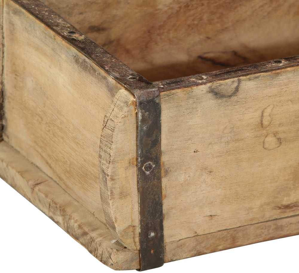 Padėklas 4 vnt. Ruda 30 x 15 x 9 cm Kietas atkurtas medis