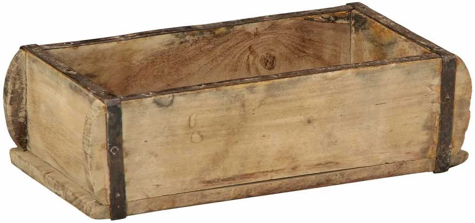 Padėklas su saugykla Ruda 30 x 15 x 9 cm Kietas atkurtas medis