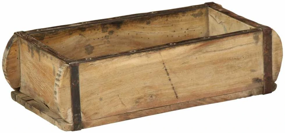 Padėklas su saugykla Ruda 30 x 15 x 9 cm Kietas atkurtas medis