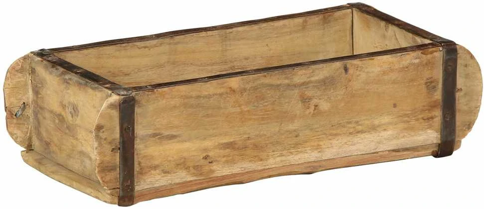 Padėklas su saugykla Ruda 30 x 15 x 9 cm Kietas atkurtas medis