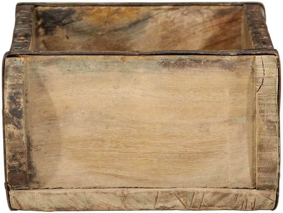 Padėklas su saugykla Ruda 30 x 15 x 9 cm Kietas atkurtas medis