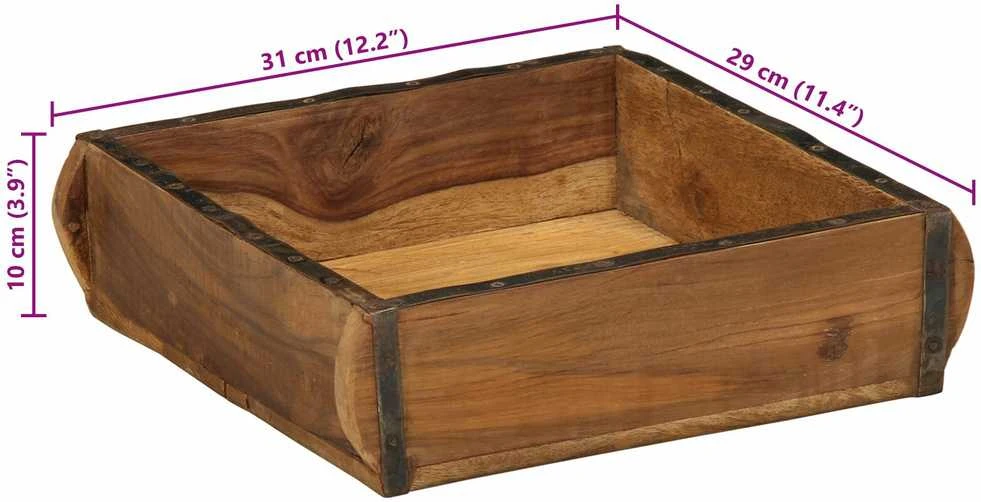 Padėklas Ruda 29 x 31 x 10 cm Kietas atkurtas medis