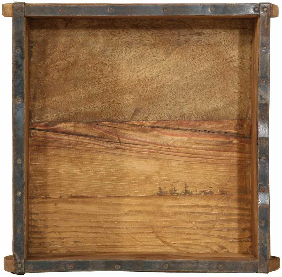 Padėklas Ruda 29 x 31 x 10 cm Kietas atkurtas medis