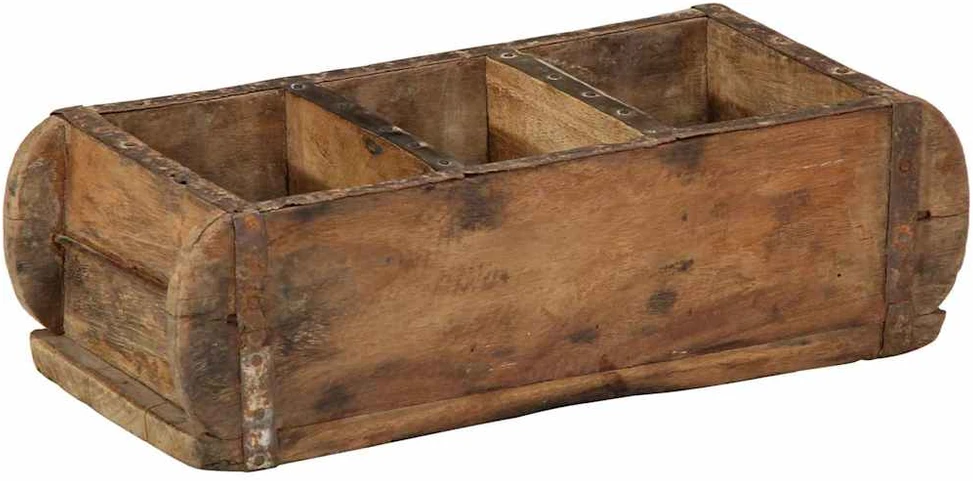 Padėklas 4 vnt. Ruda 30 x 14 x 9 cm Kietas atkurtas medis