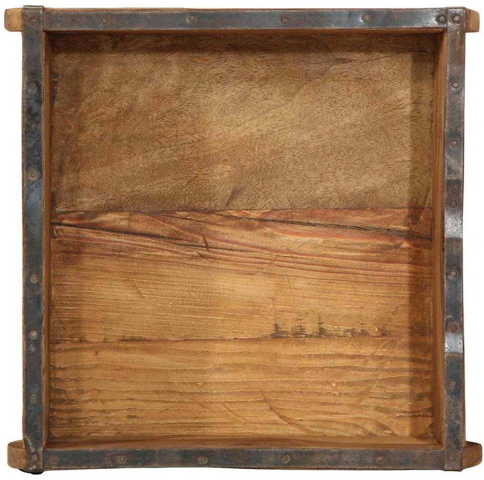 Padėklas Ruda 29 x 31 x 10 cm Kietas atkurtas medis