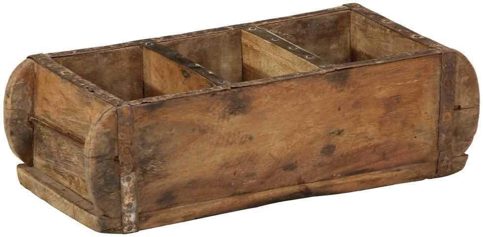 Padėklas 4 vnt. Ruda 30 x 14 x 9 cm Kietas atkurtas medis