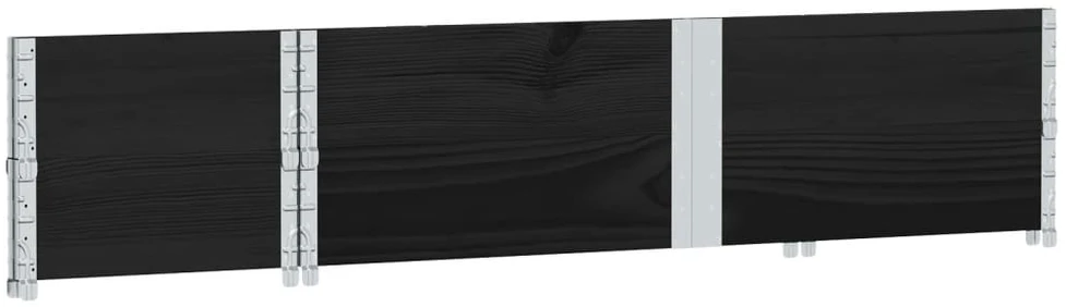 Padėklų apvadai, 2vnt., juodi, 150x50cm, pušies masyvas