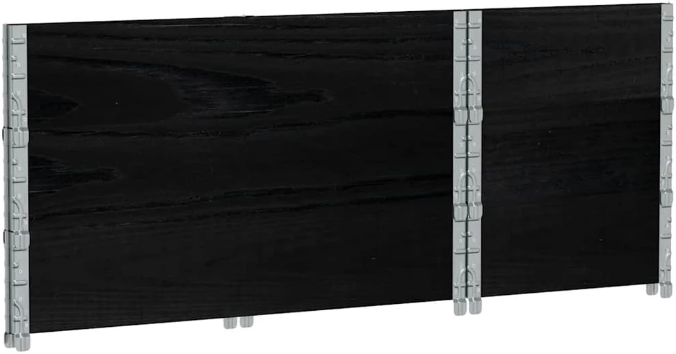 Padėklų apvadai, 3vnt., juodi, 100x50cm, pušies masyvas