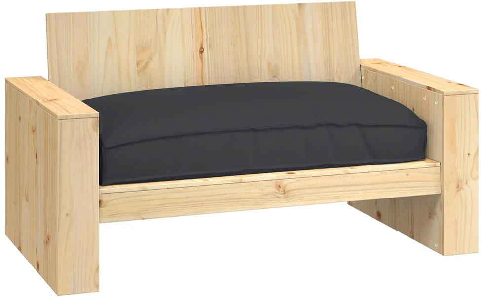 Pagalvėlė Oksfordo audinys Juoda 120 x 80 x 12 cm