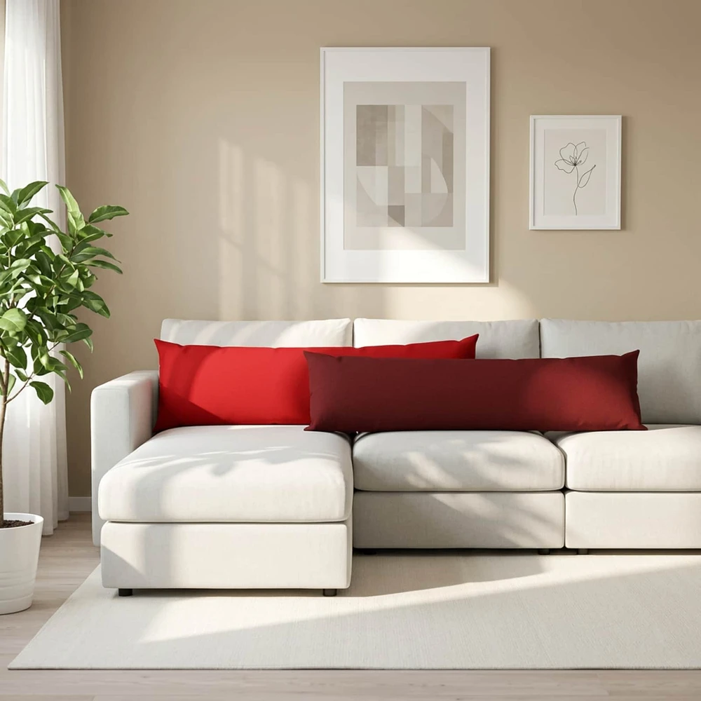Mesti pagalvė 2 vnt. HEERLEN Raudona 40 x 145 cm Audinys