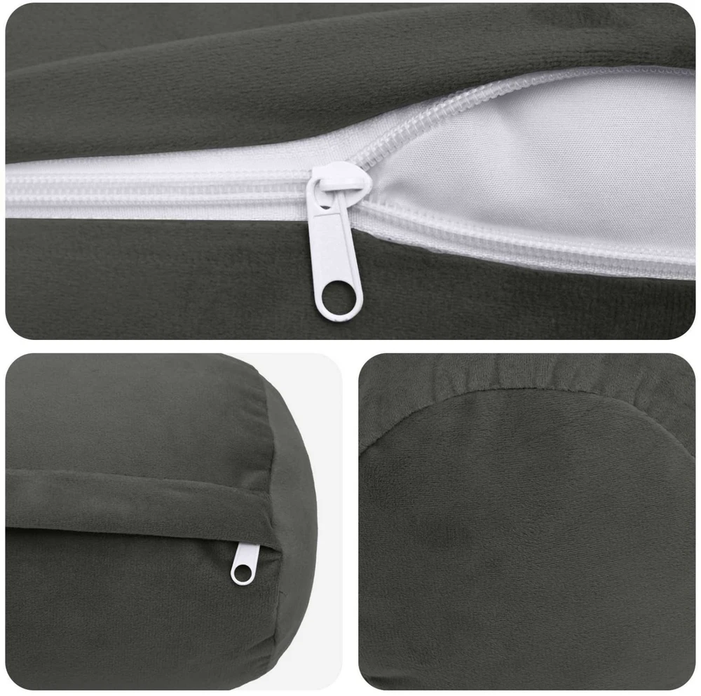 Pagalvėlė su pagalve HEERLEN 2 vnt. Tamsiai pilka Aksomas