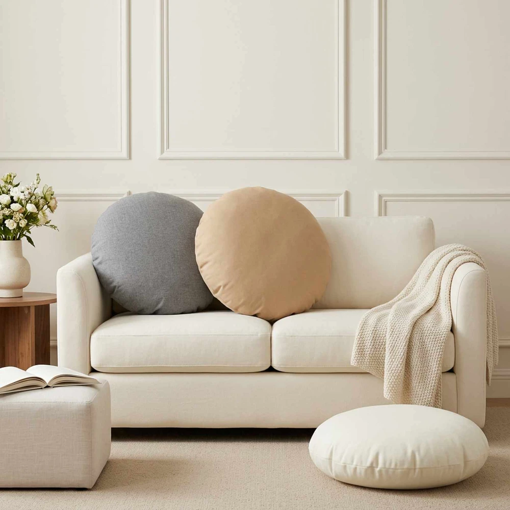 Mesti pagalvė 6 vnt. HEERLEN Debesų pilka Ø 60 cm Audinys