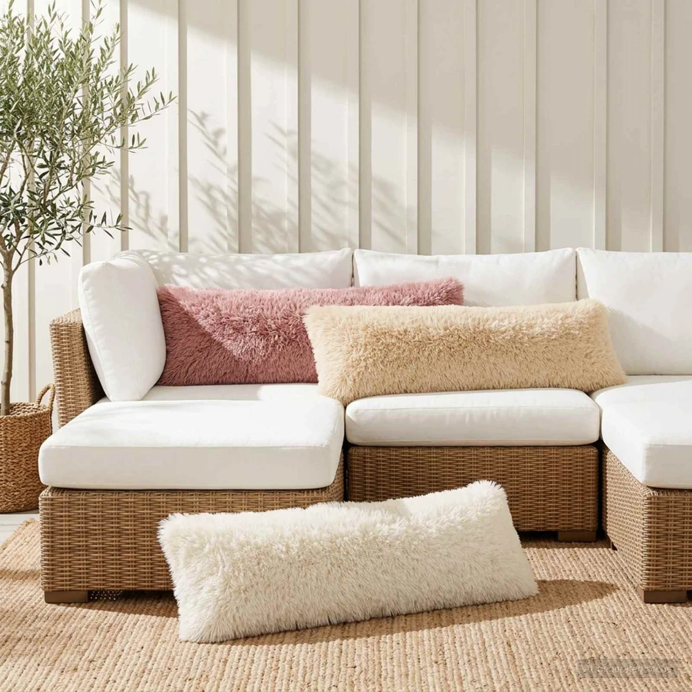Pagalvėlė su pagalve HEERLEN Balta 40 x 145 cm PV pūkinis