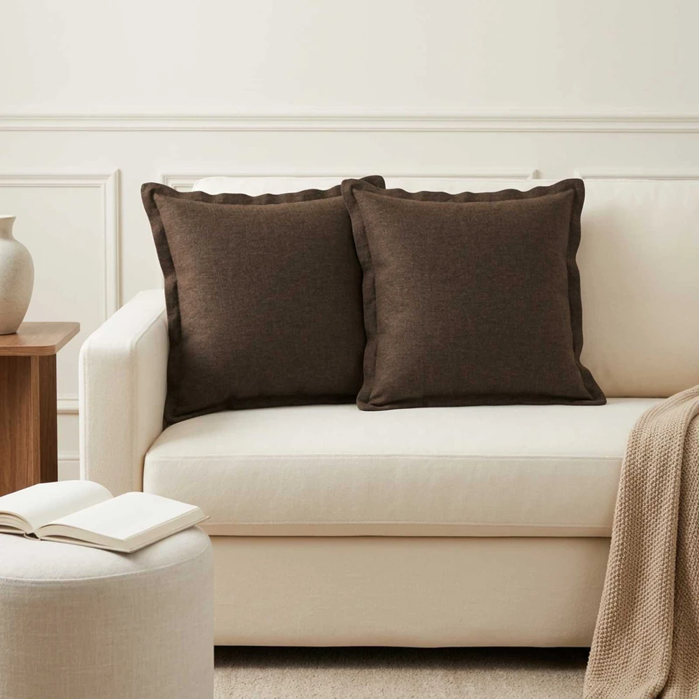 Pagalvėlė su pagalve HOUTEN 6 vnt. Taupe Dirbtinis linelis