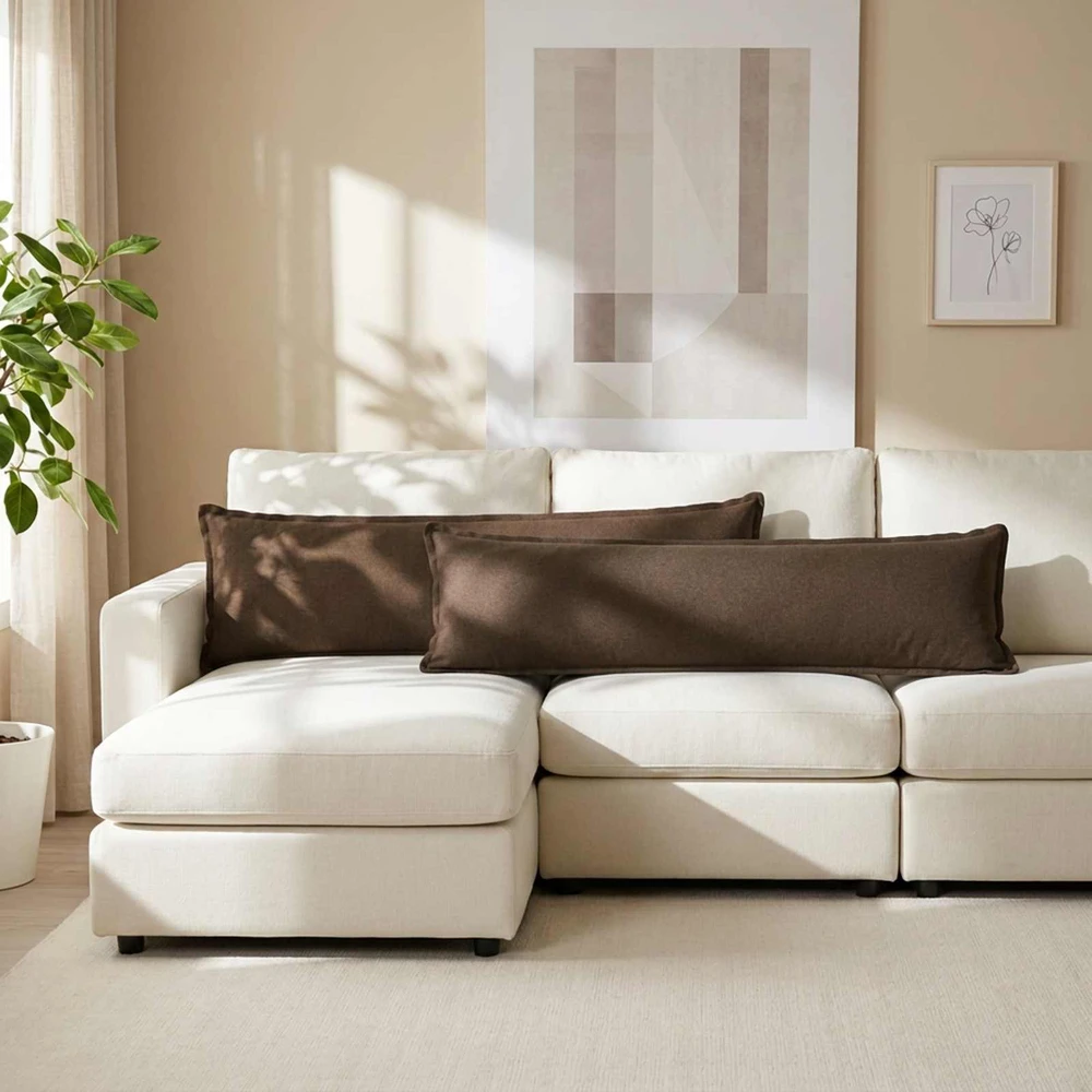 Pagalvėlė su pagalve HOUTEN Ruda 40 x 145 cm Dirbtinis linelis