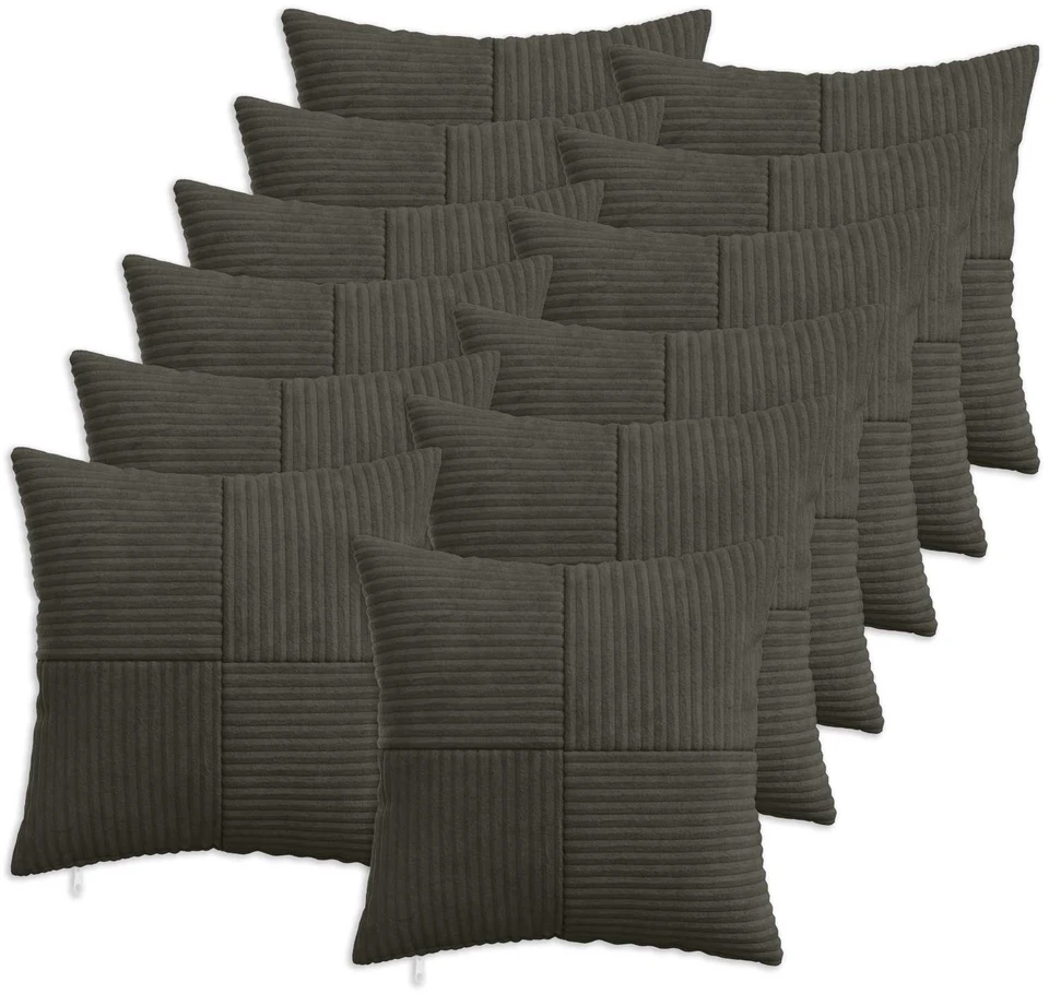 Pagalvėlės užvalkalas 12 pcs ALMELO Antracito 50 x 50 cm