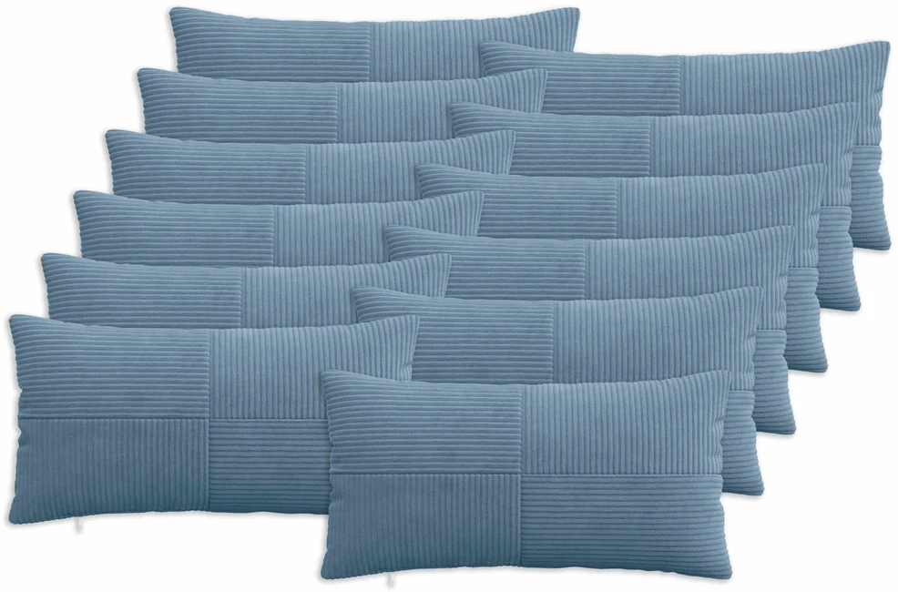 Pagalvėlės užvalkalas 12 pcs ALMELO Mėlyna 40 x 80 cm mančester