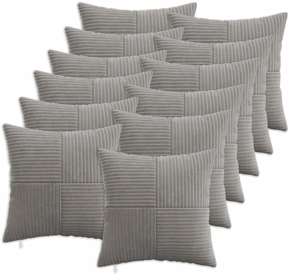 Pagalvėlės užvalkalas 12 pcs ALMELO Šviesiai pilka 45 x 45 cm