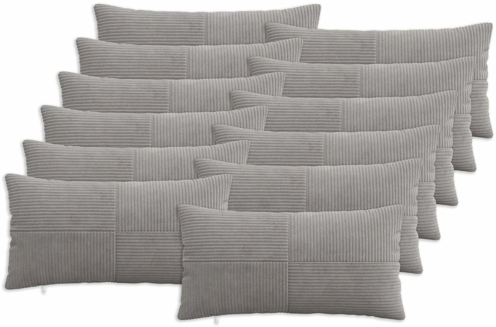 Pagalvėlės užvalkalas 12 pcs ALMELO Šviesiai pilka 40 x 80 cm