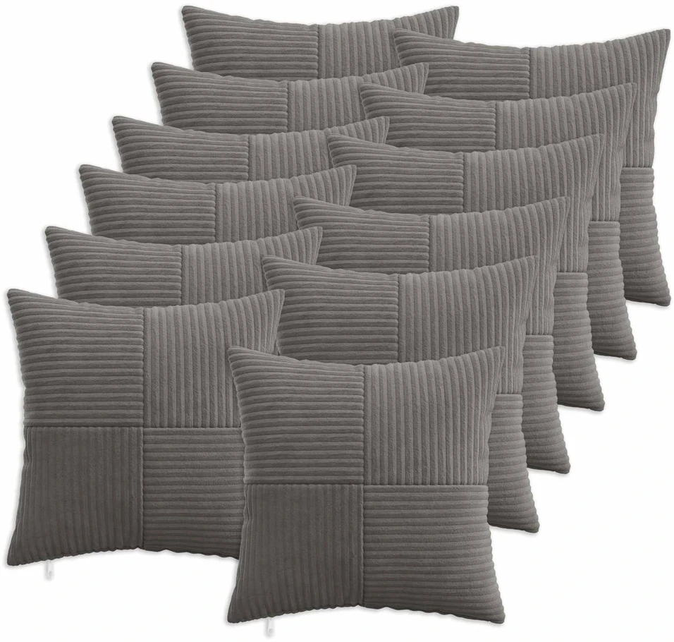Pagalvėlės užvalkalas 12 pcs ALMELO Tamsiai pilka 45 x 45 cm