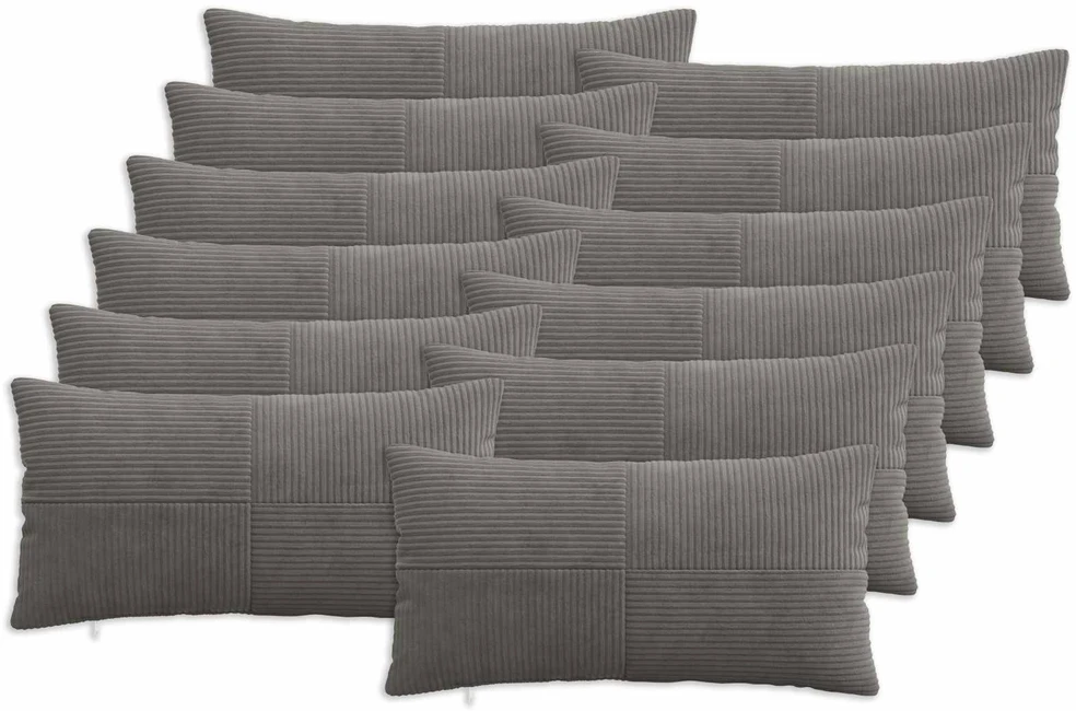 Pagalvėlės užvalkalas 12 pcs ALMELO Tamsiai pilka 40 x 80 cm