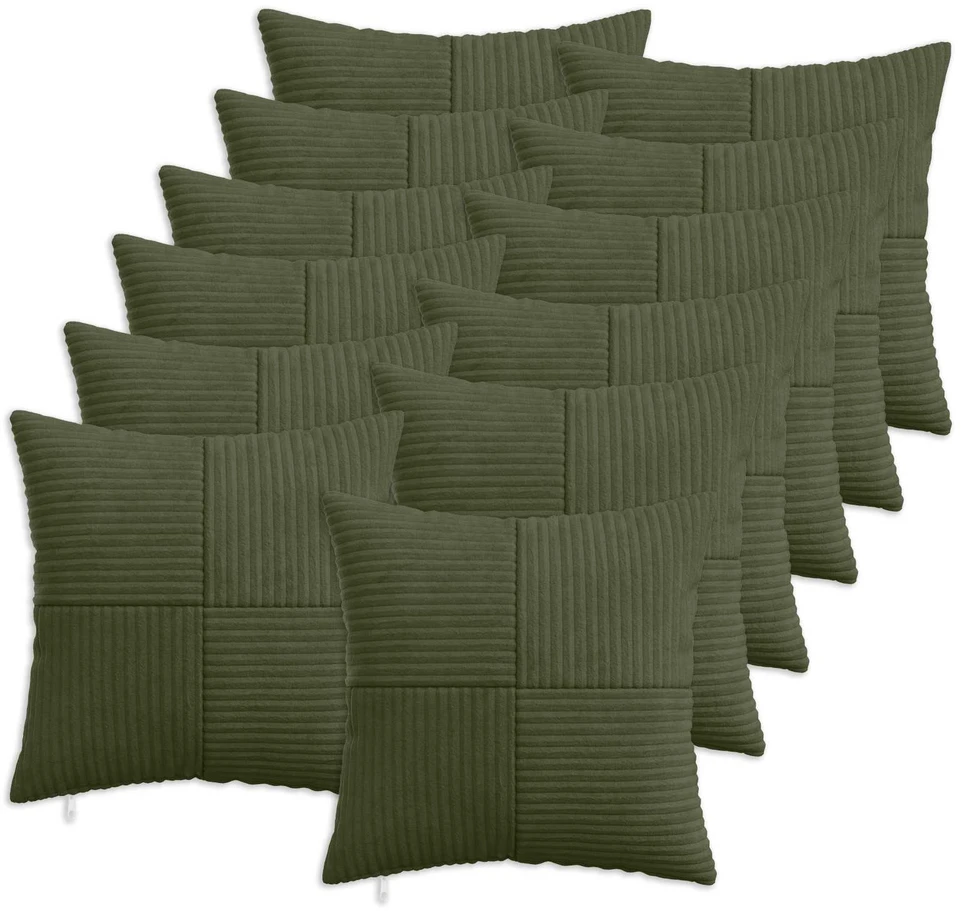 Pagalvėlės užvalkalas 12 pcs ALMELO Žalia 45 x 45 cm mančester