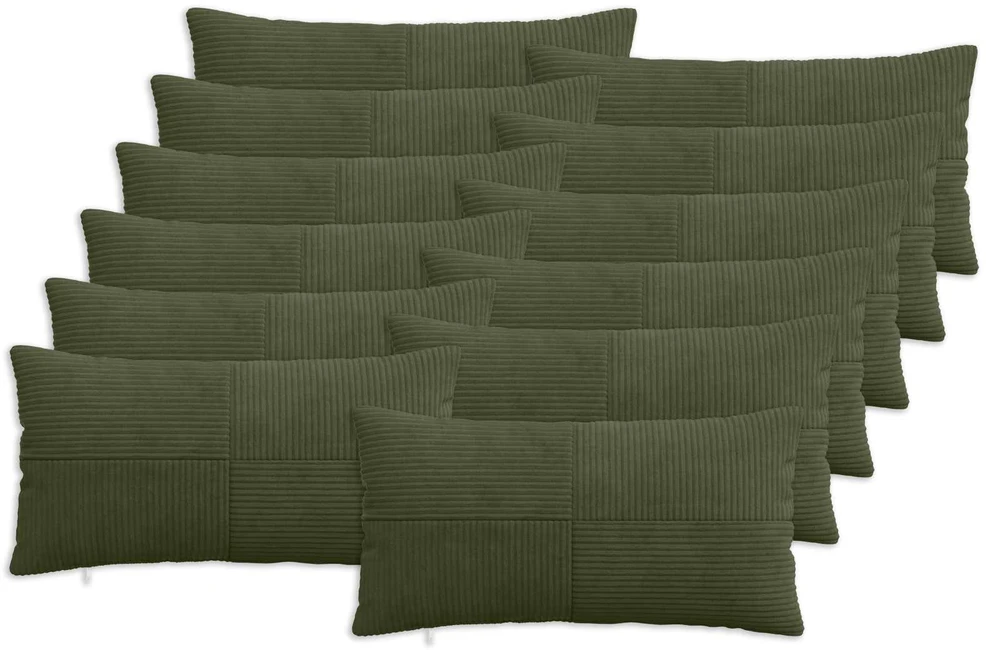 Pagalvėlės užvalkalas 12 pcs ALMELO Žalia 40 x 80 cm mančester