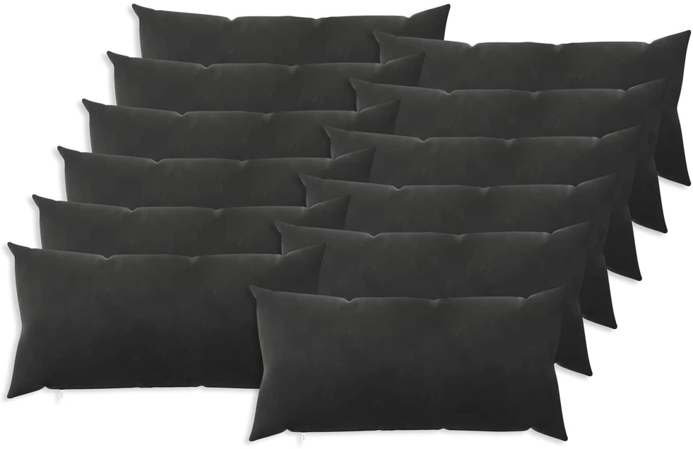 Pagalvėlės užvalkalas 12 pcs HEERLEN Juoda 40 x 80 cm Aksomas