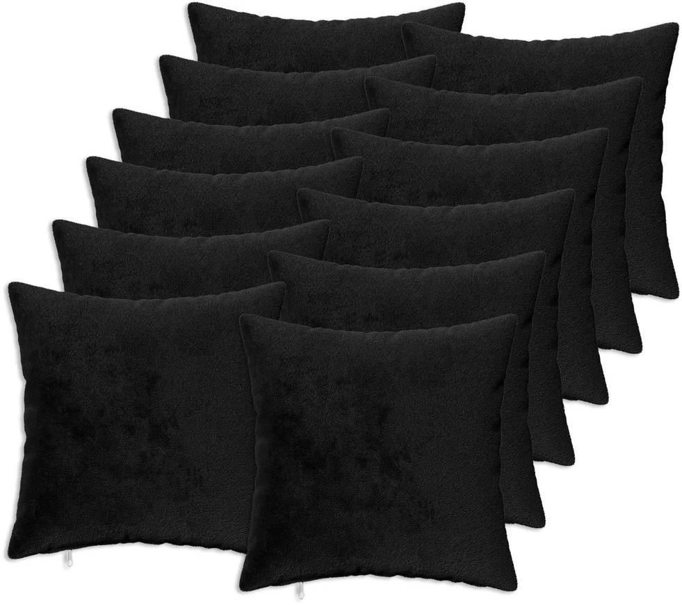 Pagalvėlės užvalkalas 12 pcs HEERLEN Juoda 40 x 40 cm Flanelė