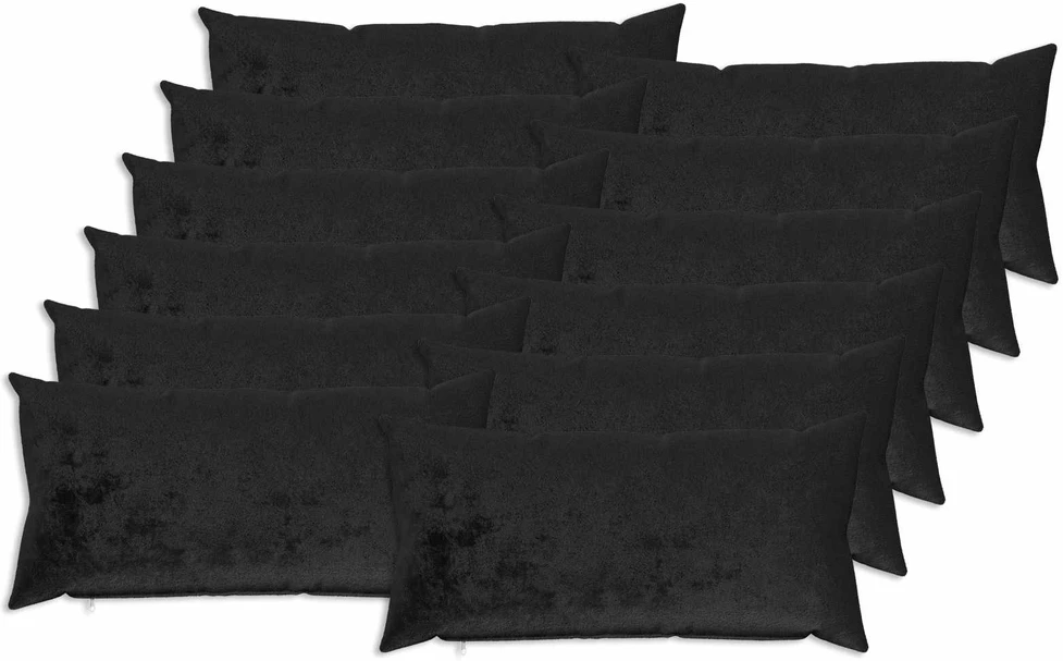 Pagalvėlės užvalkalas 12 pcs HEERLEN Juoda 40 x 80 cm Flanelė