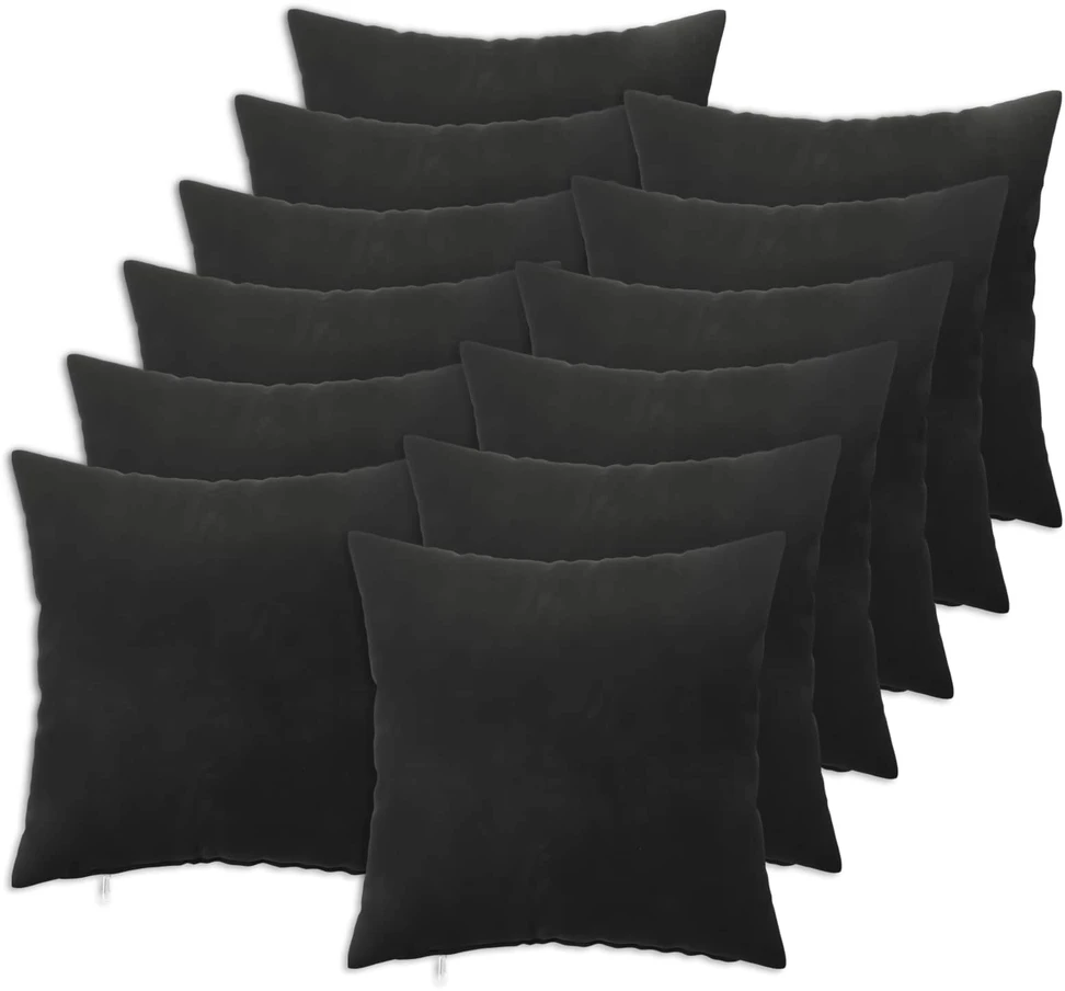 Pagalvėlės užvalkalas 12 pcs HEERLEN Juoda 40 x 40 cm Aksomas