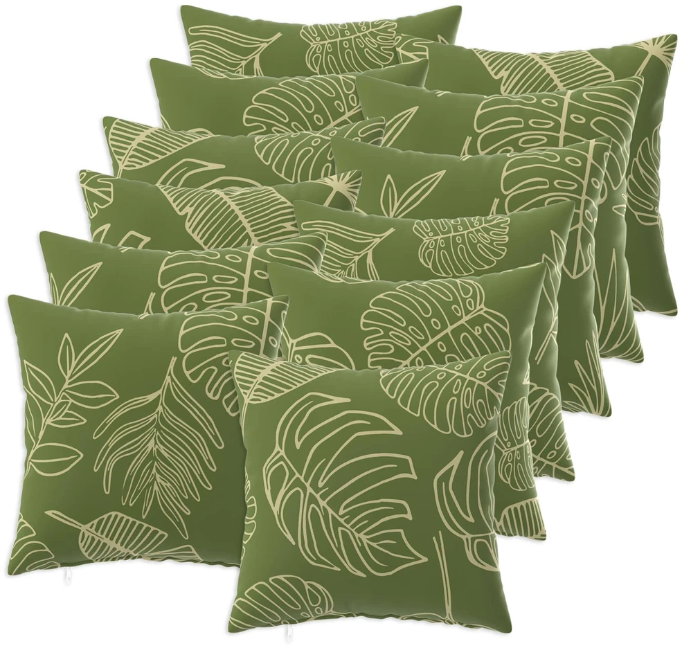 Pagalvėlės užvalkalas 12 pcs HEERLEN Lapų dizainas 40 x 40 cm