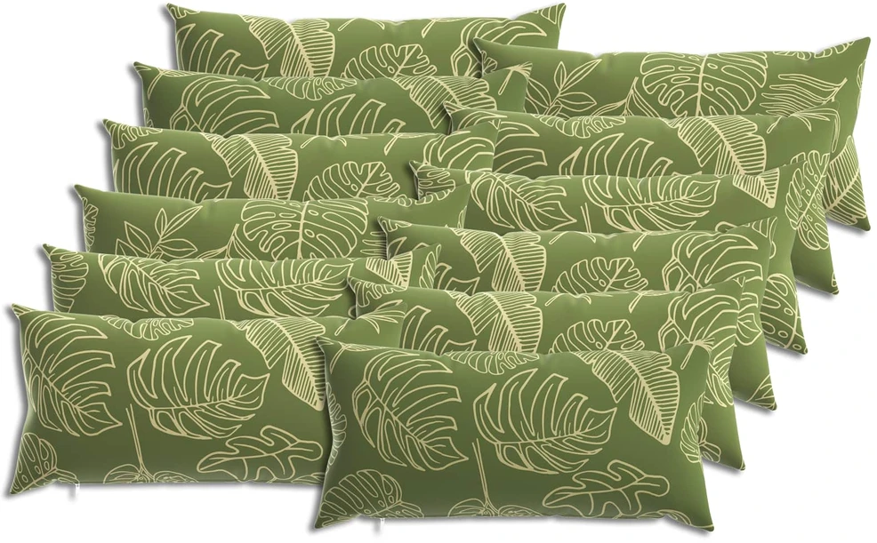 Pagalvėlės užvalkalas 12 pcs HEERLEN Lapų dizainas 40 x 80 cm