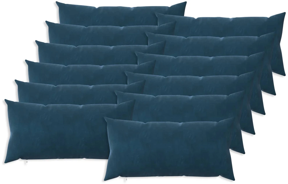 Pagalvėlės užvalkalas 12 pcs HEERLEN Mėlyna 40 x 80 cm Aksomas