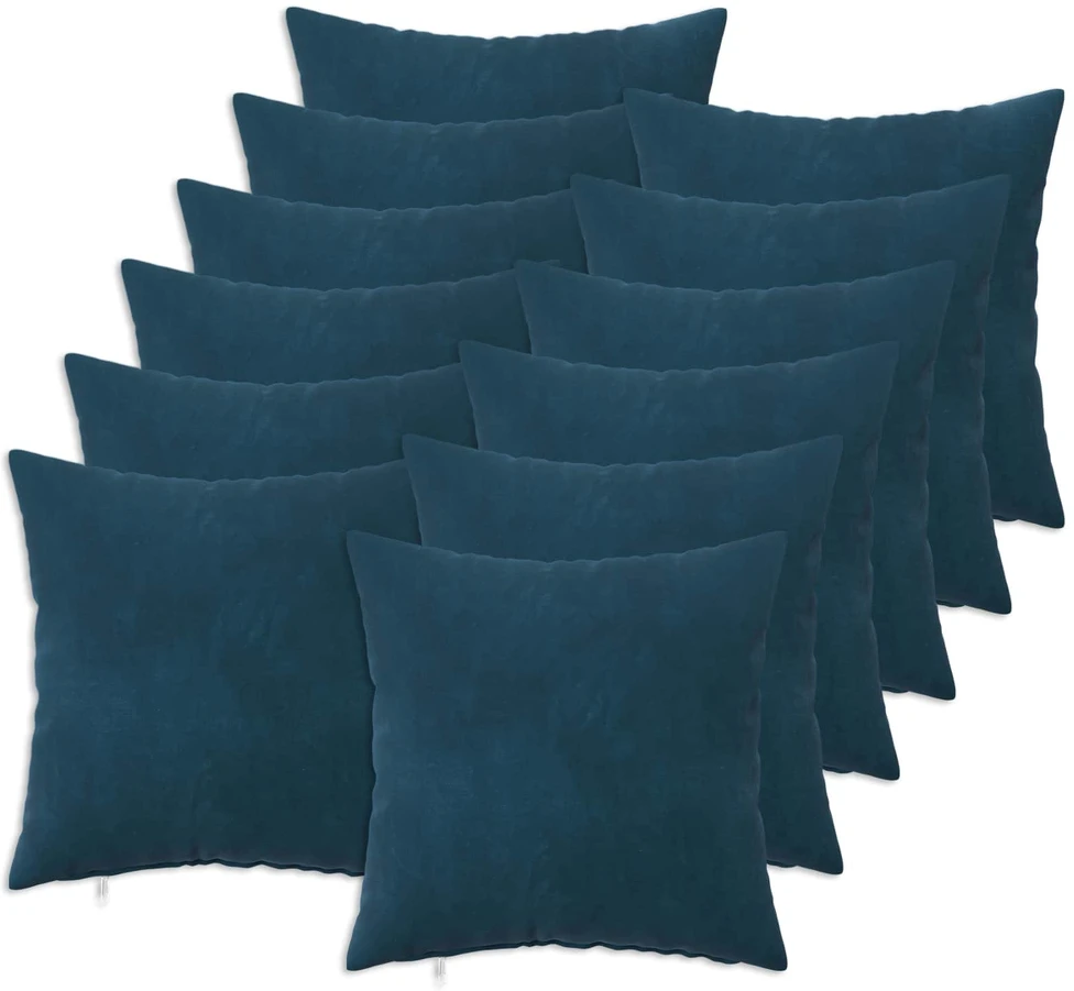 Pagalvėlės užvalkalas 12 pcs HEERLEN Mėlyna 50 x 50 cm Aksomas