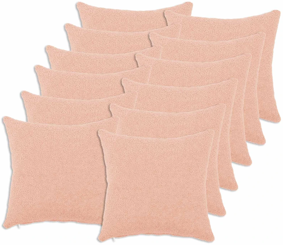 Pagalvėlės užvalkalas 12 pcs HEERLEN Rožinė 45 x 45 cm Bouclé
