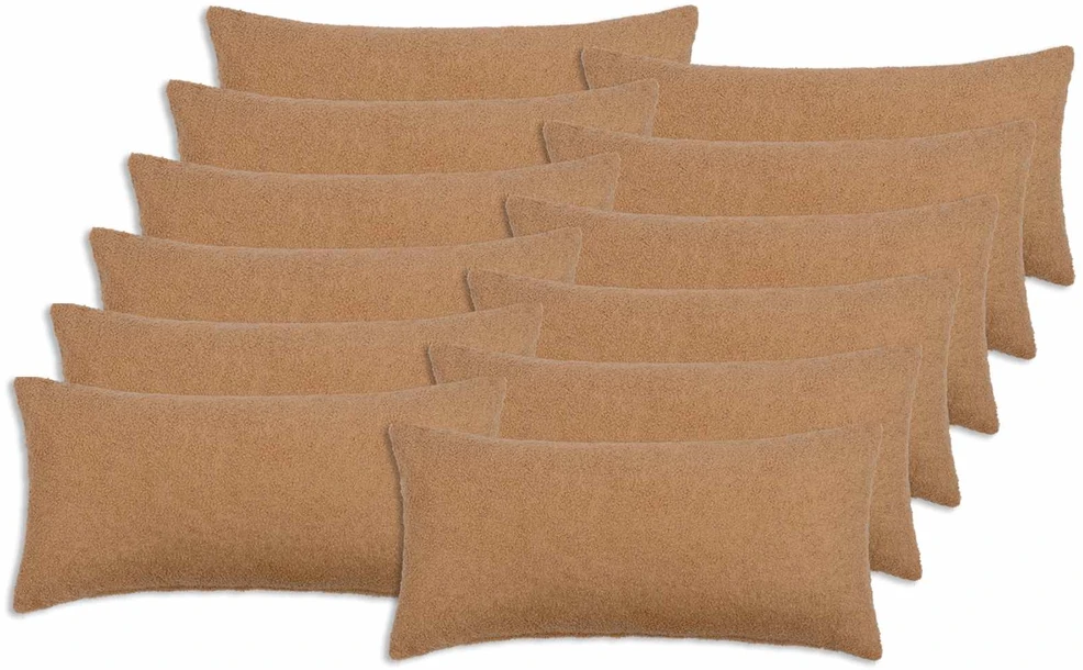 Pagalvėlės užvalkalas 12 pcs HEERLEN Smėlio 40 x 80 cm Bouclé