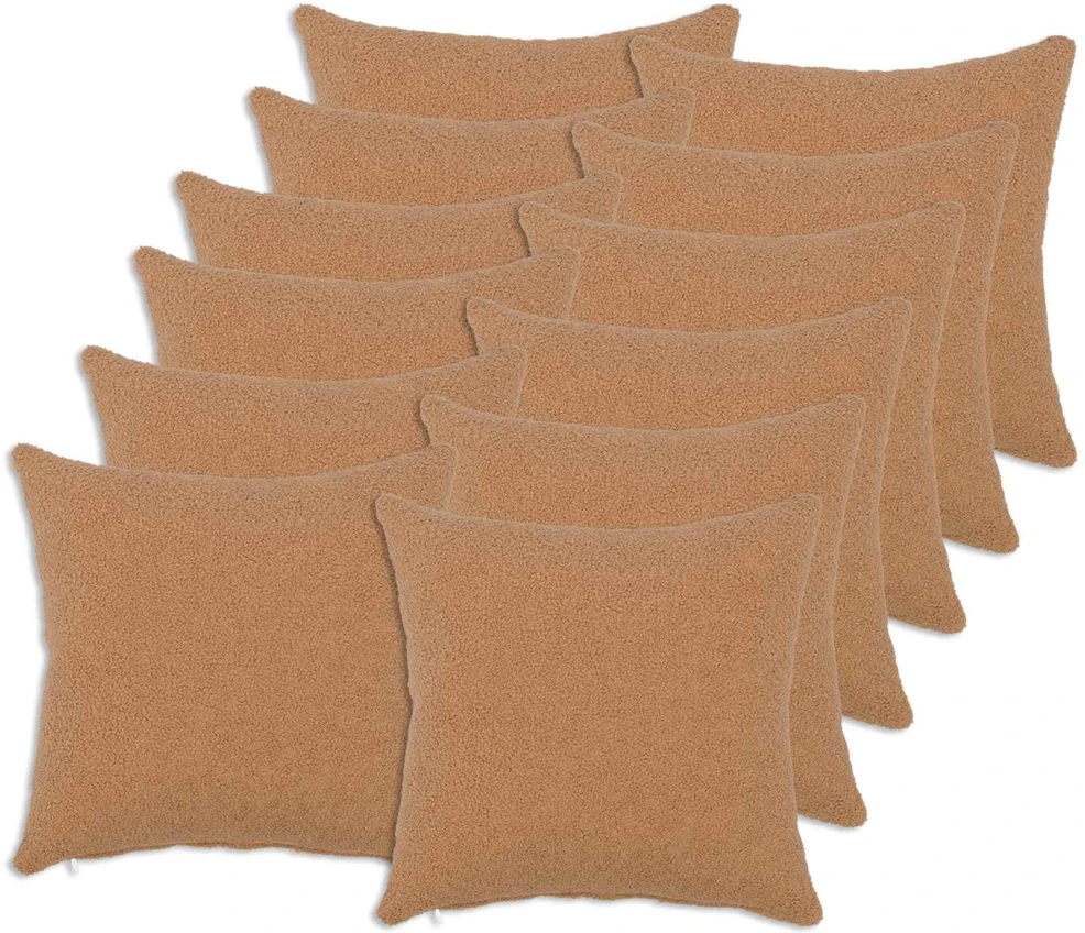 Pagalvėlės užvalkalas 12 pcs HEERLEN Smėlio 50 x 50 cm Bouclé