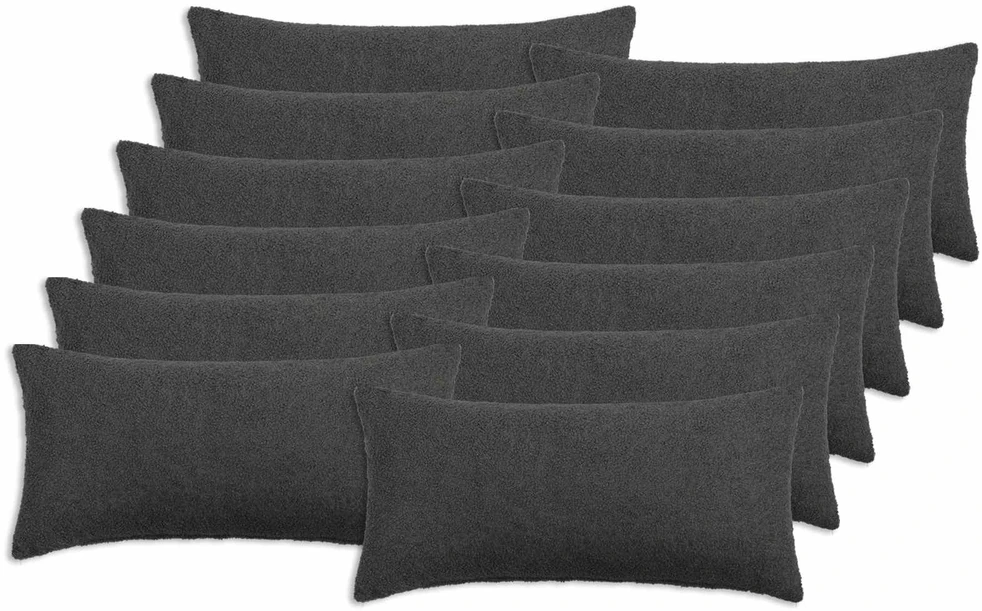 Pagalvėlės užvalkalas 12 pcs HEERLEN Tamsiai pilka 40 x 80 cm