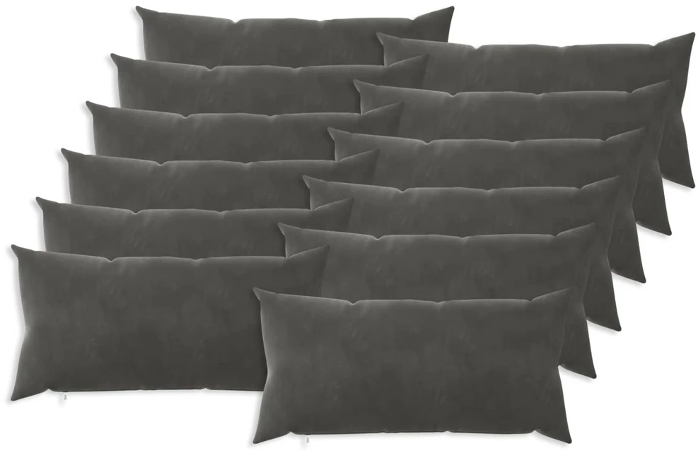 Pagalvėlės užvalkalas 12 pcs HEERLEN Tamsiai pilka 40 x 80 cm