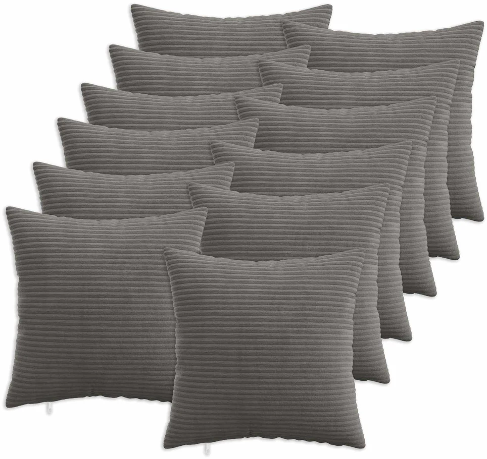 Pagalvėlės užvalkalas 12 pcs HEERLEN Tamsiai pilka 40 x 40 cm