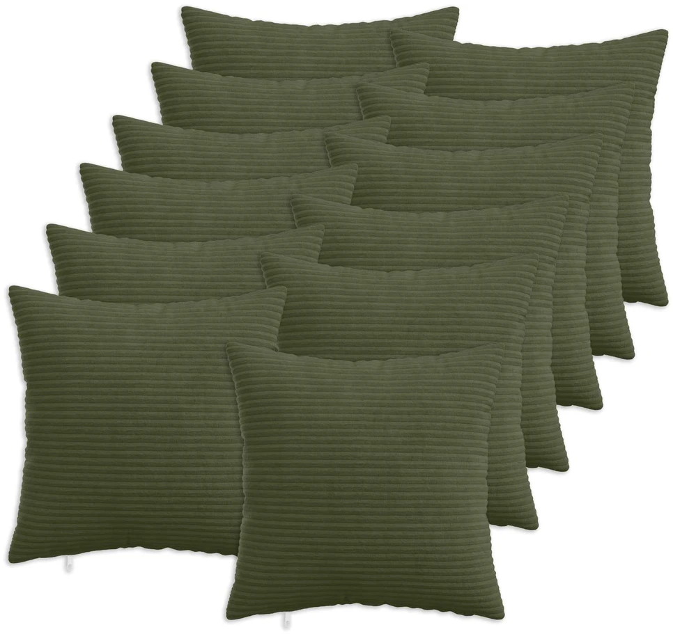 Pagalvėlės užvalkalas 12 pcs HEERLEN Žalia 45 x 45 cm mančester