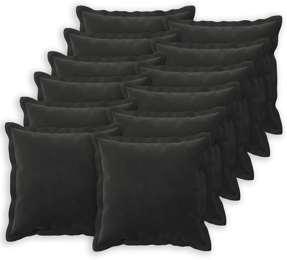 Pagalvėlės užvalkalas 12 pcs HOUTEN Juoda 45 x 45 cm Aksomas