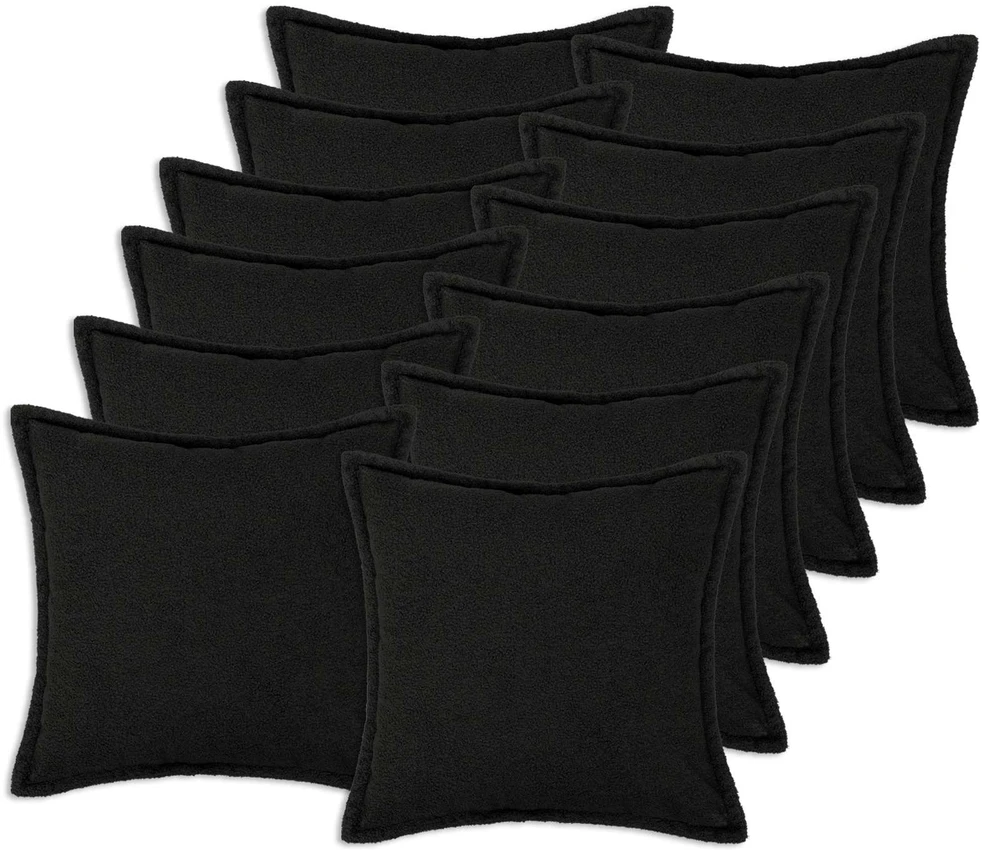 Pagalvėlės užvalkalas 12 pcs HOUTEN Juoda 45 x 45 cm Bouclé